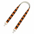 Black orange beaded bag strap with gold clasps, stylish polka dot woven replacement shoulder strap. - Rainbow