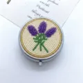 Handgemachte Perlen Lavendel Metall Pillendose Schmuckaufbewahrung Detailansicht - Lavendel Stil (2)