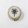 Handgefertigte Perlen Blumen Metall Pillendose, tragbarer Schmuck Aufbewahrungsbehälter. - Schwarz Grau Blume Goldrand Stil (3)