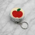 Boîte à pilules en métal pomme perlée porte-clés boîte de rangement portable détail vue - Style Motif Pomme Rouge (3)