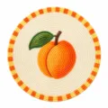 Handmade beaded peach fruit coaster detail view, exquisite woven heat insulation mat for table. - Peach / Single Piece