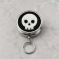 Handgefertigte Perlen Totenkopf Metall Pillendose und praktischer Schlüsselanhänger Etui. - Silberner Gürtel Totenkopf Schnalle