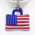 Handgemachte Perlen USA Flagge Schlüsselanhänger Handtasche Anhänger mit roter Quaste. - Handtaschen-Stil / 4 / Regenbogen