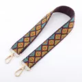 Bruchfester, ethnischer breiter Taschenriemen mit buntem geometrischem Rautenmuster, Gold. - Bunte Raute (2) / 2