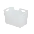 Japanese style translucent plastic storage basket portable home organizer bin for daily use - Wide Style / Clear