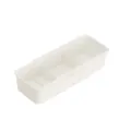 Expandable plastic drawer organizer adjustable desktop storage box for kitchen and underwear - Narrow Style / White
