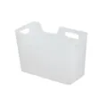 Japanese style plastic storage basket portable organizer bin for kitchen fridge pantry book storage - Narrow Style / Clear