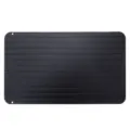 Black aluminum fast defrosting tray for meat, steak, and seafood. Kitchen thawing plate. - L