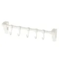 Over door kitchen shelf hook rack white multi-functional hanging rod with 6 hooks - 5 Hooks / White