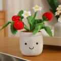 Cute plush strawberry potted plant toy, soft stuffed flower doll for room decoration. - Charm / 15cm / Bright Red Strawberry