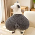 Leuke cartoon schaap pluche kussen, zacht gevuld dier speelgoed voor bank decoratie en gift. - 60CM / Grijs