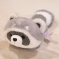 Cute raccoon plush fridge magnet toy, soft stuffed animal doll with striped tail, perfect gift. - Grey Raccoon / 11cm