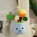 Leuke pluche bloempot sinaasappel sleutelhanger, cartoon pluche speelgoed tas hanger leuk. - Blauwe Oranje Stijl