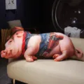 Cute cowboy pig long plush pillow, funny cartoon animal stuffed doll and sofa cushion toy - Cowboy Style / 20cm