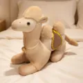 Lindo peluche de camello juguete animal de peluche muñeca suave con campana y silla decorada. - Posición Boca Abajo / 20cm