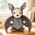 Simpatico peluche pipistrello grigio bambola animale morbido regalo per Halloween - Grigio