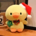 Cute Christmas yellow duck plush toy with Santa hat and bell, soft stuffed doll for kids gift. - Christmas Tree White Duck