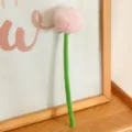 Grazioso fiore di peluche simulazione giocattolo variante decorazione testa rosa stelo verde - Tarassaco Rosa 25cm