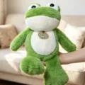 Simpatico peluche rana verde animale imbottito morbida bambola per bambini compagno - Rana