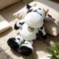 Adorabile peluche di mucca in bianco e nero, morbida bambola di peluche per bambini, regalo. - Mucca
