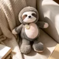 Simpatico bradipo di peluche, morbida bambola imbottita, regalo compagno di divano per bambini. - Bradipo