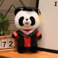 Süßes Doktor Panda Plüschtier mit Doktorhut und Robe Kuscheltier Geschenk für Mädchen - Rosa Kragen Stil A