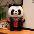 Süßer Panda Plüschtier Doktor Puppe Schwarz Weiß Stofftier Abschluss Geschenk für Studenten. - Grauer Kragen Stil A
