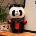 Adorable peluche panda de graduation avec tond et chapeau, mignon parfait cadeau poupée douce. - Col Vert Style A