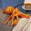Cute soft leopard octopus plush toy stuffed animal pillow cute eight-legged sea creature doll toy - 30cm / Red Leopard