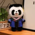 Adorable peluche panda de remise de diplôme avec toque et robe académique bleue, cadeau parfait. - Col Rose Style B