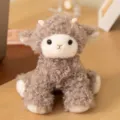 Süßes flauschiges Schaf Plüschtier, graues lockiges Lamm Kuscheltier für Kinder. - 17cm / Braun