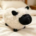 Süßes flauschiges Schaf Plüschtier, weiche Stofftier Puppe für Kinder, kuscheliges Dekokissen. - Schwarz-weißes Schaf
