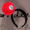 Cute red billiard ball plush headband 3 ball hair hoop fashion soft hair accessories for girls - No. 3 Ball Style