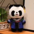 Mignonne poupée en peluche panda de remise de diplôme avec chapeau et robe bleue, cadeau parfait. - Col Gris Style B
