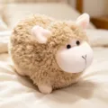 Süßes flauschiges lockiges Schaf Plüschtier weiche Stofflamm Puppe für Kinder Kuschelbegleiter. - Braunes Lamm