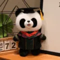 Mignon panda en peluche avec chapeau de diplôme et robe, cadeau idéal pour la remise de diplôme. - Col Rouge Style C
