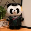 Adorable peluche panda de graduation, poupee en tora noire, beau cadeau doux pour les filles. - Col Gris Style C