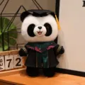 Mignon panda en peluche docteur portant un uniforme de remise de diplôme et un chapeau doux. - Col Vert Style C