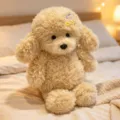 Bonito peluche de caniche suave cachorro perro muñeca juguete regalo para niños decoración - Corriendo Desnudo - Camello