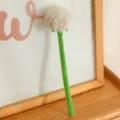Cute plush flower pen or room decor ornament, soft fluffy dandelion toy with green stem. - 25cm Gray Dandelion