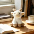 Cute white goat plush toy stuffed animal soft toy for kids soothing room decor cozy desk - 15cm / Goat