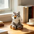 Cute plush wolf toy sitting stuffed animal soft doll for kids soothing companion gift - 15cm / Wolf