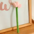 Plush tulip flower toy, soft stuffed floral decor SKU variant, cute room decoration piece. - 25cm Pink Flower Bud