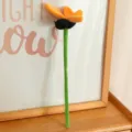 Plush bendable flower toy with long green stem and orange petals, cute room decor item. - 30cm Orange Butterfly