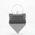 Exquisite rhinestone evening clutch featuring sparkling crystals, metal handle and unique design. - Black Rhinestone Triangle Tassel Style (18)