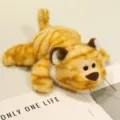 Cute plush tiger fridge magnet toy, soft stuffed animal doll for kids home decor. - Tiger