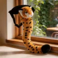 Lindo juguete de peluche de cola de tigre y leopardo con cinturón accesorio para fiesta. - Cola de Tigre Amarillo