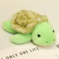 Cute magnetic plush turtle toy, soft stuffed animal doll with green shell for cute room decor. - Sea Turtle