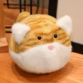 Cute round cat plush toy orange and white stuffed doll soft decompression animal pillow - Yellow Cat