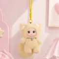 Carino peluche di volpe ciondolo bambola portachiavi per borse da donna adorabile regalo - 19cm / Giallo